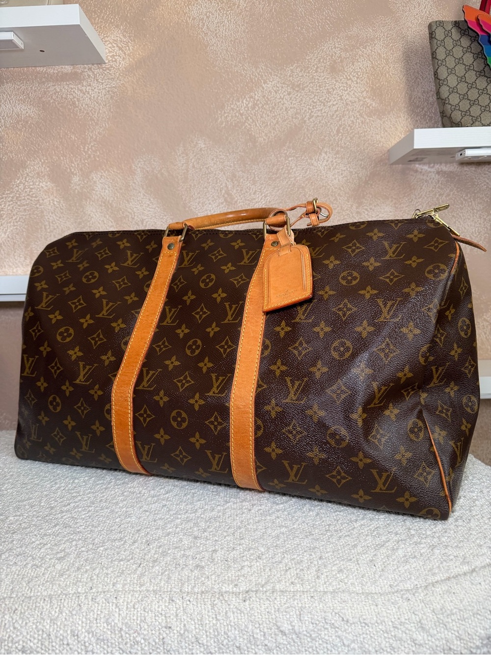 Louis Vuitton Brown Monogram Keepall 50